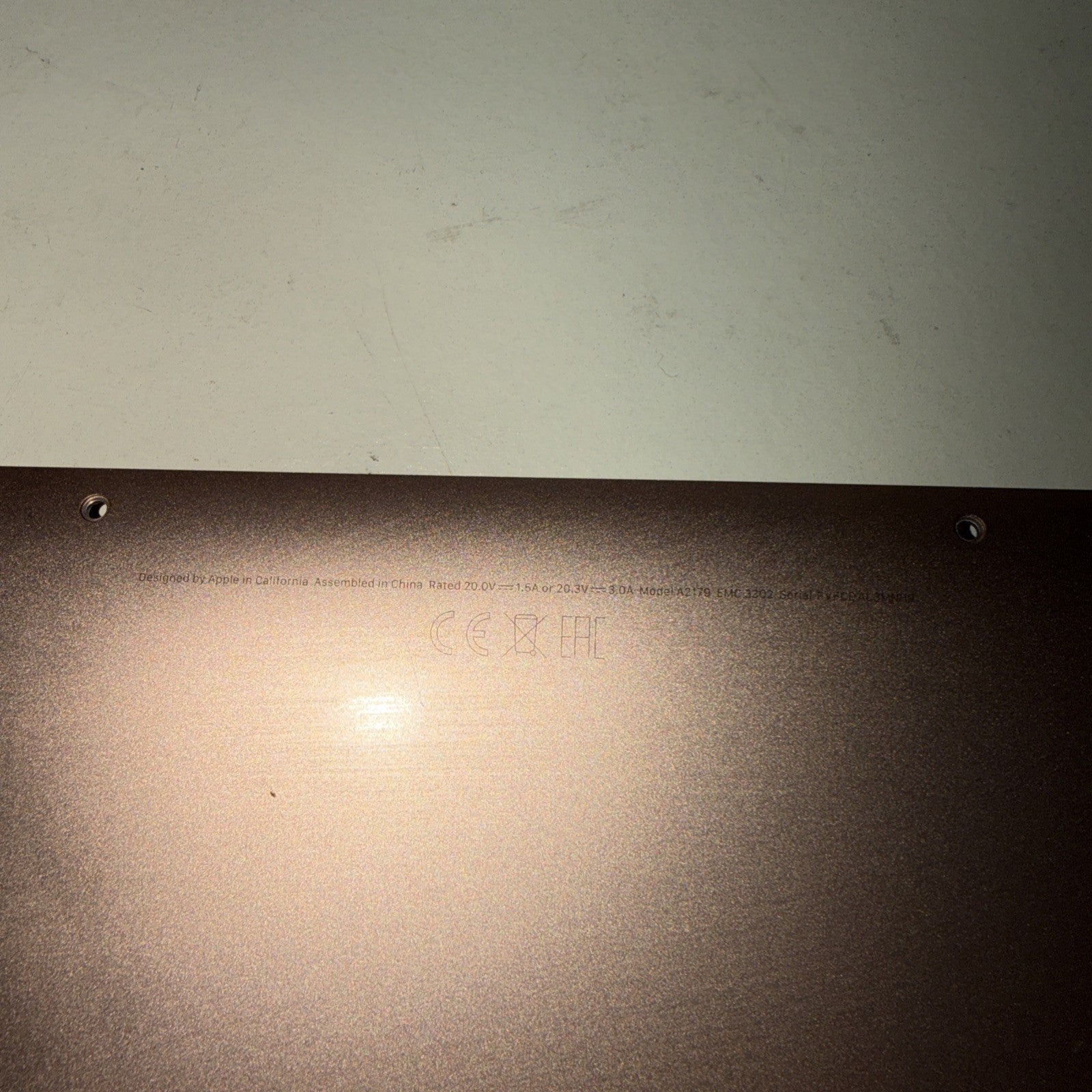 Original Apple MacBook Air 13" A2179 Bottom Base Cover EMC 3302 Rose Gold