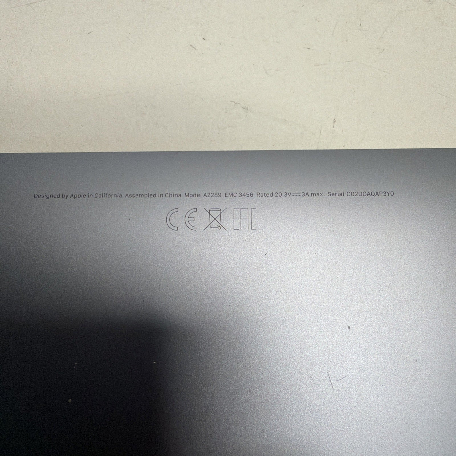 Genuine Apple MacBook Pro 13” a2289   Base Bottom Plate Cover grey